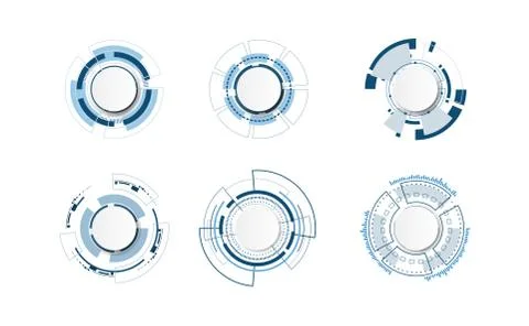 Abstract technology circle set design. Иллюстрация