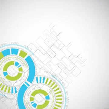 Abstract technology circles background 库存插图