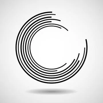 Abstract technology circles, geometric logo, vector illustration Stock Illustration