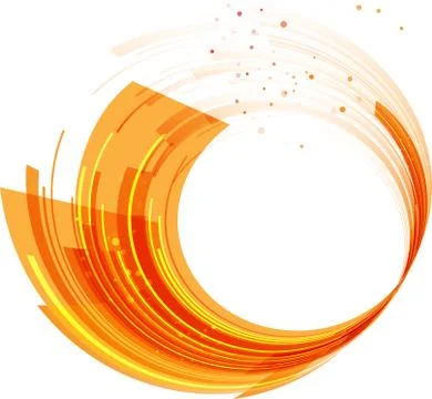 Abstract technology circles orange background Stock Illustration