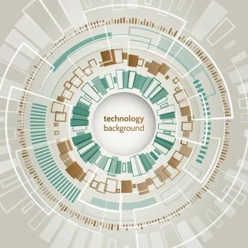 Abstract technology circles vector background. Futuristic object design Stock Illustration