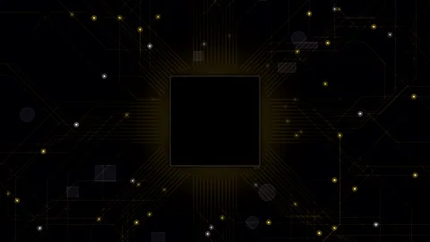 Abstract technology circuit background with glowing particles motion Video stock 346290407