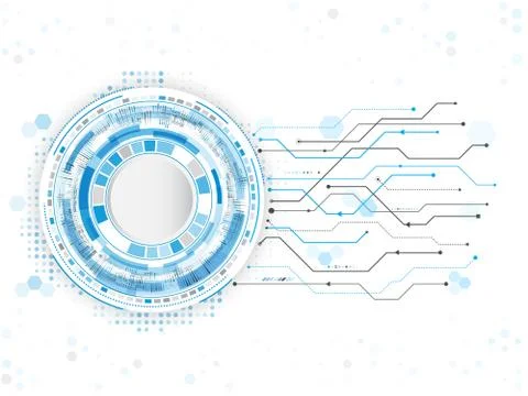 Abstract technology circuit background. Hi-tech digital computer concept. Stock Illustration