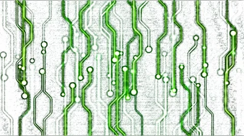 Abstract Technology Circuit Background - Loop Green Stock Footage 64657351