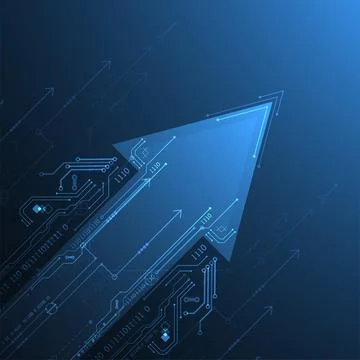 Abstract technology circuit board. Communication concept. Arrow theme. Illustrazione stock