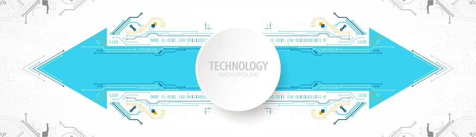 Abstract technology circuit board. Communication concept. Arrow theme. Stockillustratie