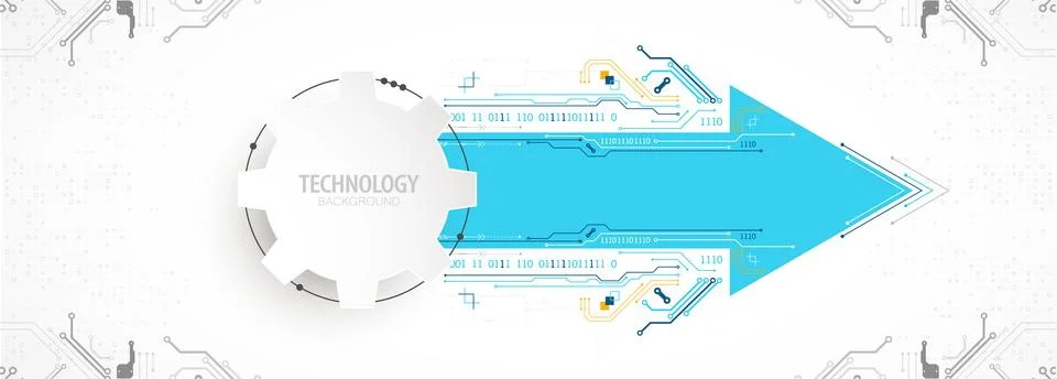 Abstract technology circuit board. Communication concept. Arrow theme. Stock Illustration