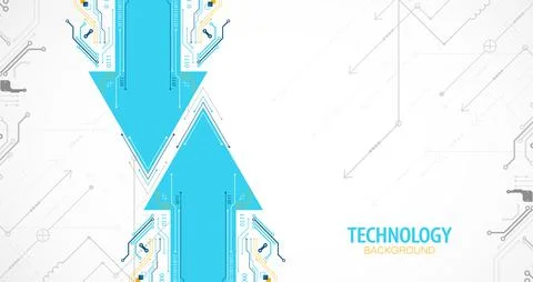 Abstract technology circuit board. Communication concept. Arrow theme. 스톡 일러스트
