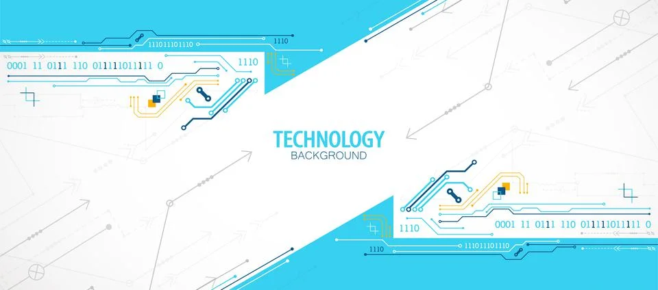 Abstract technology circuit board. Communication concept. Arrow theme. Stock Illustration