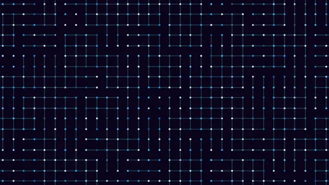 Abstract technology circuit board grid with glowing nodes, seamless motion Stock Footage 333187962