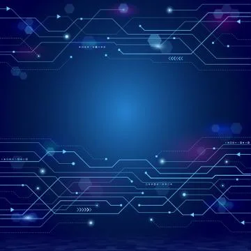 Abstract technology circuit board. High computer communication technology on  Stock Illustration