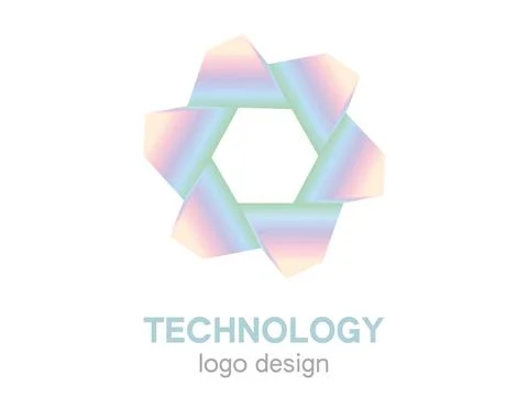 Abstract technology color logo design Stock Illustration