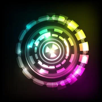Abstract technology colorful background with circles Stock Illustration
