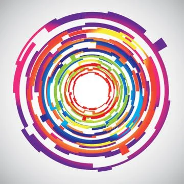 Abstract technology colourful circles background Stock Illustration