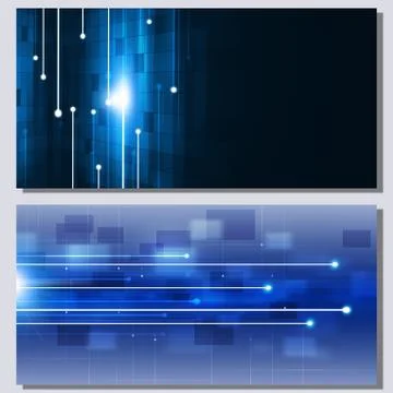 Abstract Technology Communication Banners Stock Photos