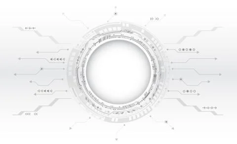 Abstract technology communication vector illustration. Grey background with v Stock Illustration