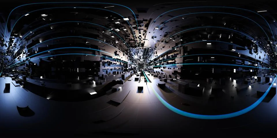 Abstract technology computer hardware surface 360 equi rectangular panorama hdr Stock Illustration
