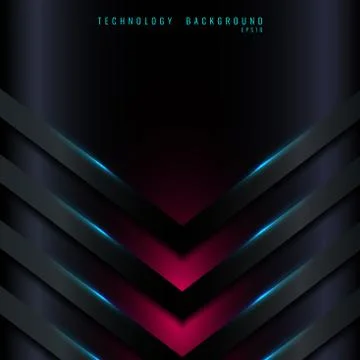 Abstract technology concept  3D blue angle arrow triangle shapes layers on da Stock Illustration