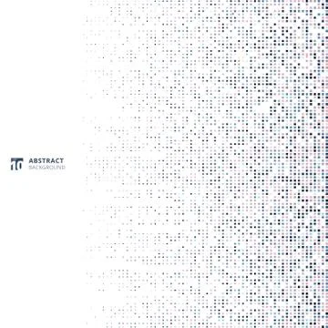 Abstract technology concept big data futuristic fading square pixel pattern o Stock Illustration