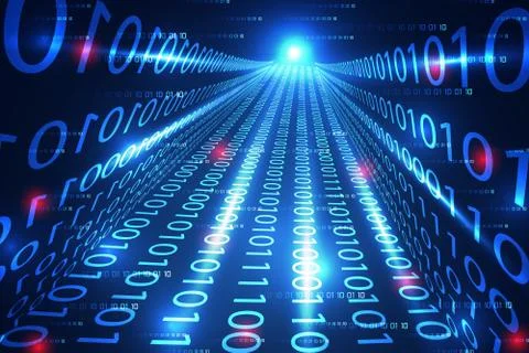 Abstract technology concept binary bridge to the future hi tech light blue Stockillustratie