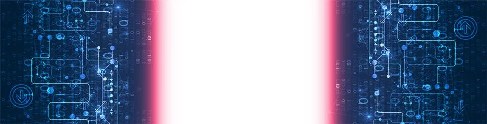 Abstract technology concept with binary code . Circuit board, high computer c Stock Illustration