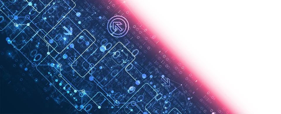 Abstract technology concept with binary code . Circuit board, high computer c Stock Illustration