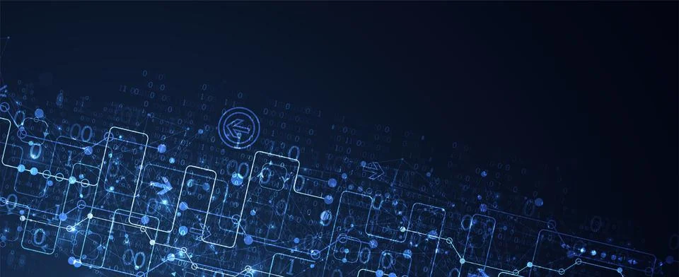 Abstract technology concept with binary code . Circuit board, high computer c イラスト素材