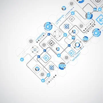 Abstract technology concept of business background. Stock Illustration