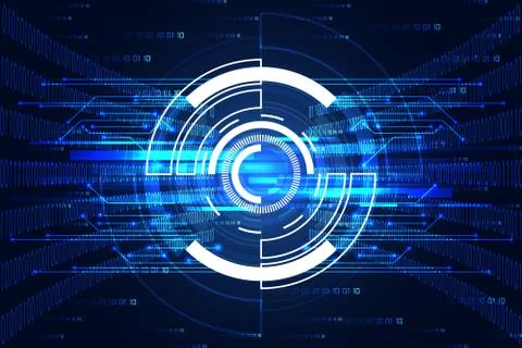 Abstract technology concept circle digital link and binary hi tech Stock Illustration