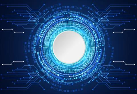 Abstract technology concept circle white gray digital on hi tech blue イラスト素材