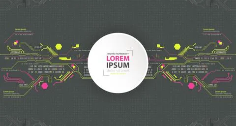 Abstract technology concept. Circuit board, high computer color background. V Stock-Illustration