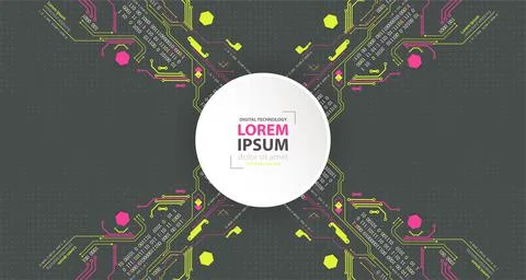 Abstract technology concept. Circuit board, high computer color background. V Stock-Illustration