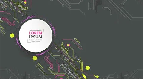 Abstract technology concept. Circuit board, high computer color background. V Stock-Illustration