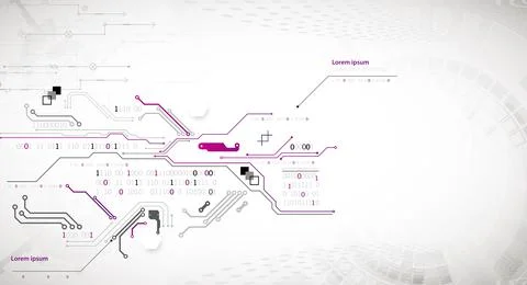 Abstract technology concept. Circuit board, high computer color background. V イラスト素材