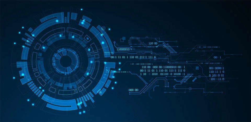 Abstract technology concept. Circuit board, high computer color background. V Stock Illustration