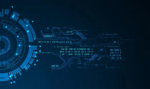 Abstract technology concept. Circuit board, high computer color background. V Stock Illustration