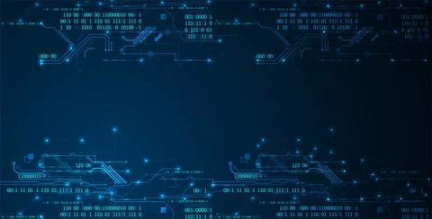 Abstract technology concept. Circuit board, high computer color background. V Stock Illustration