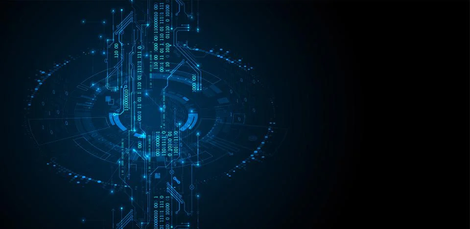 Abstract technology concept. Circuit board, high computer color background. V Stock Illustration