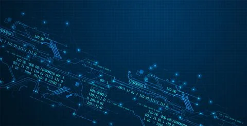 Abstract technology concept. Circuit board, high computer color background. V Stock Illustration