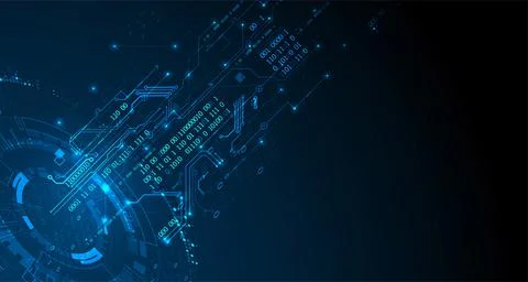 Abstract technology concept. Circuit board, high computer color background. V Illustrazione stock