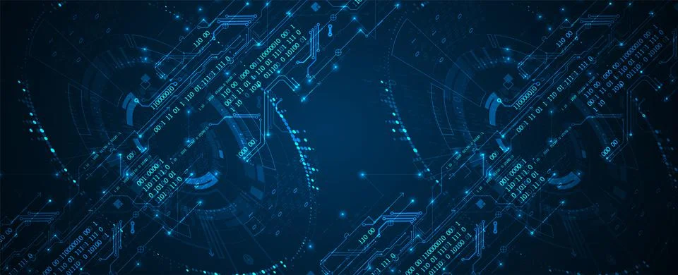 Abstract technology concept. Circuit board, high computer color background. V Stock Illustration
