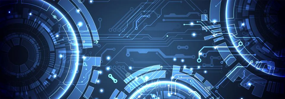 Abstract technology concept. Circuit board, high computer color background. V Stock Illustration