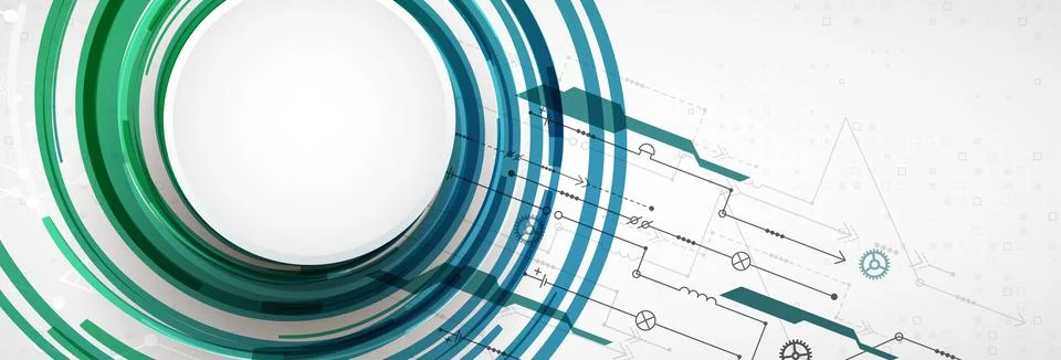 Abstract technology concept. Circuit board, high computer color background. V Stock Illustration