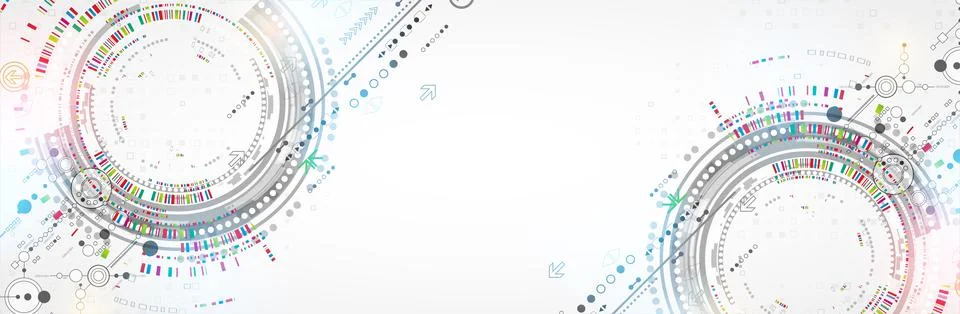 Abstract technology concept. Circuit board, high computer color background. V Stock Illustration