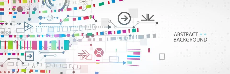 Abstract technology concept. Circuit board, high computer color background. V Stock Illustration