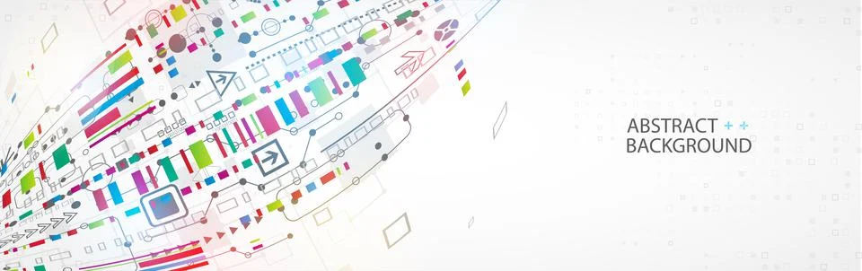 Abstract technology concept. Circuit board, high computer color background. V Illustrazione stock