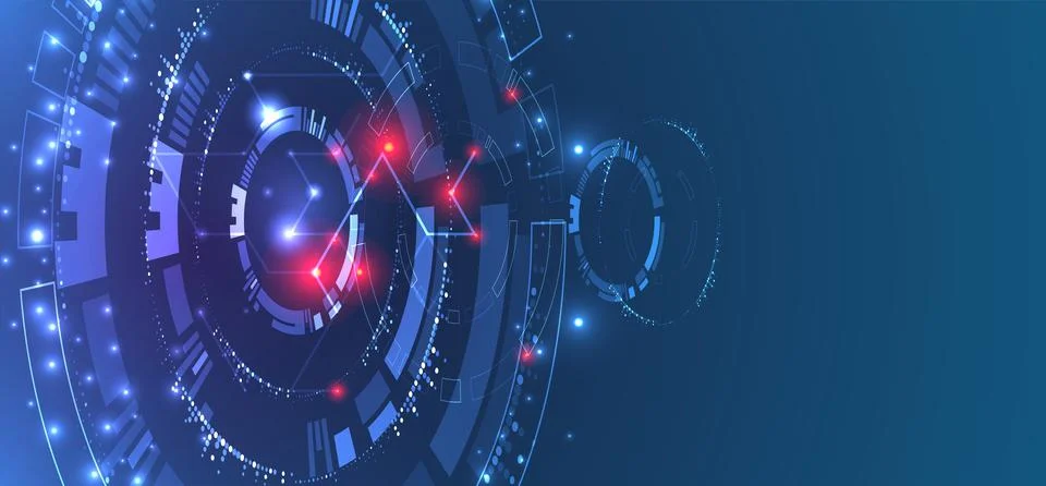 Abstract technology concept. Circuit board, high computer color background. V Stock Illustration