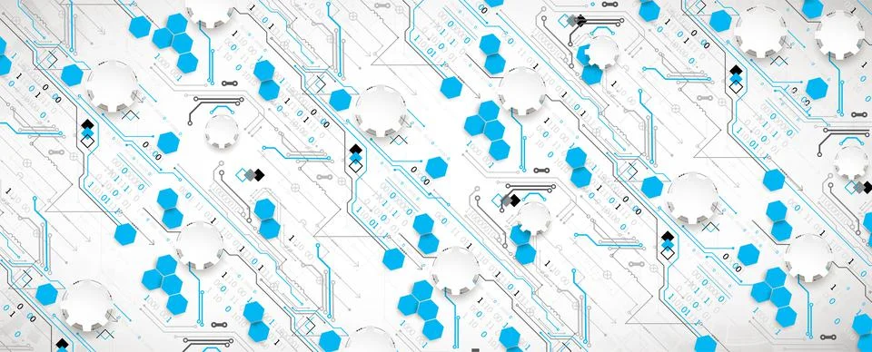 Abstract technology concept. Circuit board, high computer color background. V Stock Illustration
