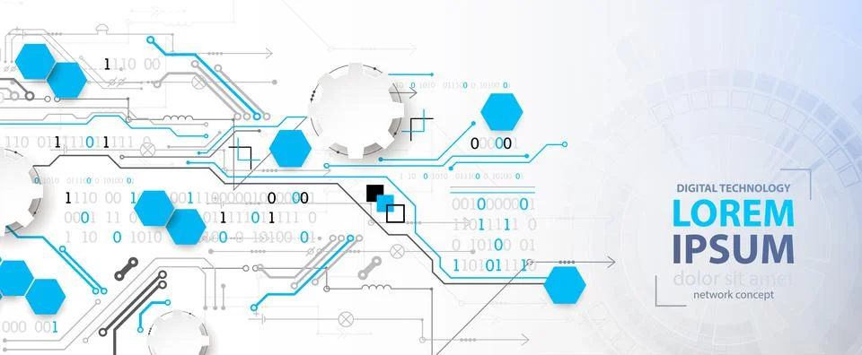 Abstract technology concept. Circuit board, high computer color background. V Stock Illustration