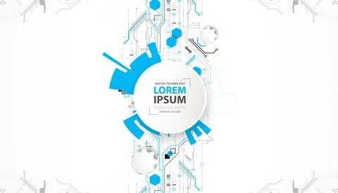 Abstract technology concept. Circuit board, high computer color background. V Stock Illustration